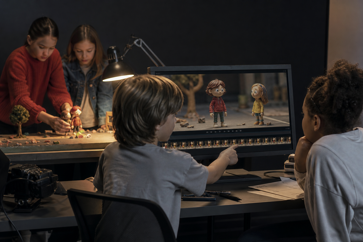 Niños animando en Profesor Labs