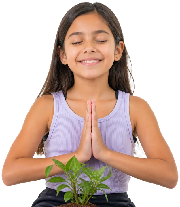 Niña en práctica holística